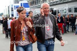 11.07.2009 Nürburg, Germany,  Marion Feichtner, girlfriend of Dietrich Mateschitz (AUT), Owner of Red Bull (Red Bull Racing, Scuderia Toro Rosso) with Dietrich Mateschitz (AUT), Owner of Red Bull (Red Bull Racing, Scuderia Toro Rosso) - Formula 1 World Championship, Rd 9, German Grand Prix, Saturday