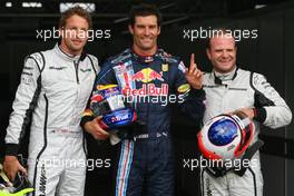 11.07.2009 NŸrburg, Germany,  Jenson Button (GBR), Brawn GP, Mark Webber (AUS), Red Bull Racing and Rubens Barrichello (BRA), Brawn GP - Formula 1 World Championship, Rd 9, German Grand Prix, Saturday Qualifying