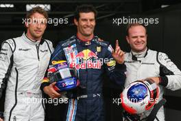 11.07.2009 NŸrburg, Germany,  Jenson Button (GBR), Brawn GP, Mark Webber (AUS), Red Bull Racing and Rubens Barrichello (BRA), Brawn GP  - Formula 1 World Championship, Rd 9, German Grand Prix, Saturday Qualifying
