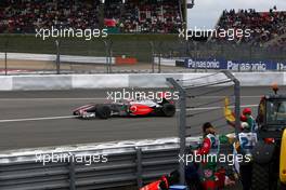 11.07.2009 Nürburg, Germany,  Heikki Kovalainen (FIN), McLaren Mercedes, spins - Formula 1 World Championship, Rd 9, German Grand Prix, Saturday Qualifying