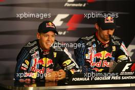 12.07.2009 Nürburg, Germany,  Sebastian Vettel (GER), Red Bull Racing, Mark Webber (AuS), Red Bull Racing - Formula 1 World Championship, Rd 9, German Grand Prix, Sunday Press Conference