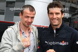 12.07.2009 Nürburg, Germany,  Felix Sturm (GER, middle weight box champion) and Mark Webber (AUS), Red Bull Racing - Formula 1 World Championship, Rd 9, German Grand Prix, Sunday