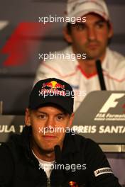 09.07.2009 Nürburg, Germany,  Sebastian Vettel (GER), Red Bull Racing, Timo Glock (GER), Toyota F1 Team - Formula 1 World Championship, Rd 9, German Grand Prix, Thursday Press Conference