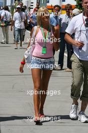 24.07.2009 Budapest, Hungary,  A girl in the paddock - Formula 1 World Championship, Rd 10, Hungarian Grand Prix, Friday Practice