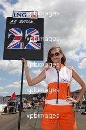 26.07.2009 Budapest, Hungary,  Grid girl - Formula 1 World Championship, Rd 10, Hungarian Grand Prix, Sunday Grid Girl