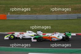 26.07.2009 Budapest, Hungary,  Rubens Barrichello (BRA), Brawn GP and Adrian Sutil (GER), Force India F1 Team - Formula 1 World Championship, Rd 10, Hungarian Grand Prix, Sunday Race