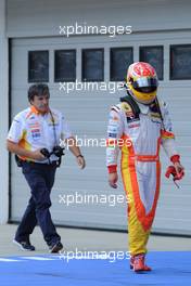 26.07.2009 Budapest, Hungary,  Fernando Alonso (ESP), Renault F1 Team after his lost his wheel - Formula 1 World Championship, Rd 10, Hungarian Grand Prix, Sunday Race
