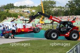 25.07.2009 Budapest, Hungary,  Felipe Massa (BRA), Scuderia Ferrari / big crash - Formula 1 World Championship, Rd 10, Hungarian Grand Prix, Saturday Qualifying