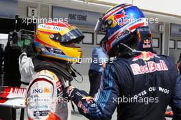 25.07.2009 Budapest, Hungary,  Fernando Alonso (ESP), Renault F1 Team, Mark Webber (AUS), Red Bull Racing - Formula 1 World Championship, Rd 10, Hungarian Grand Prix, Saturday Qualifying