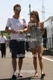 23.07.2009 Budapest, Hungary,  Jenson Button (GBR), Brawn GP and his girlfriend Jessica Michibata (JPN) - Formula 1 World Championship, Rd 10, Hungarian Grand Prix, Thursday