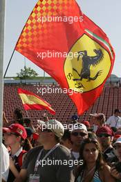23.07.2009 Budapest, Hungary,  Ferrari flags  - Formula 1 World Championship, Rd 10, Hungarian Grand Prix, Thursday