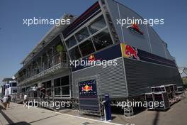 23.07.2009 Budapest, Hungary,  Red Bull motorhome - Formula 1 World Championship, Rd 10, Hungarian Grand Prix, Thursday