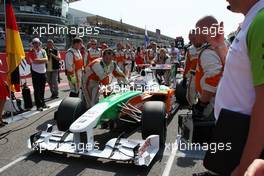 13.09.2009 Monza, Italy,  Adrian Sutil (GER), Force India F1 Team - Formula 1 World Championship, Rd 13, Italian Grand Prix, Sunday Pre-Race Grid