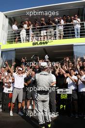 13.09.2009 Monza, Italy,  Jenson Button (GBR), BrawnGP, Rubens Barrichello (BRA), BrawnGP Brawn GP team celebration - Formula 1 World Championship, Rd 13, Italian Grand Prix, Sunday Podium