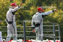 13.09.2009 Monza, Italy,  Winner, 1st, Rubens Barrichello (BRA), BrawnGP, BGP001, 2nd, Jenson Button (GBR), BrawnGP, BGP001 - Formula 1 World Championship, Rd 13, Italian Grand Prix, Sunday Podium