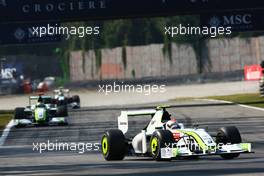 13.09.2009 Monza, Italy,  Rubens Barrichello (BRA), BrawnGP, BGP001 and Jenson Button (GBR), BrawnGP, BGP001 - Formula 1 World Championship, Rd 13, Italian Grand Prix, Sunday Race