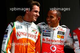 12.09.2009 Monza, Italy,  Pole Position, 1st, Lewis Hamilton (GBR), McLaren Mercedes and 2nd, Adrian Sutil (GER), Force India F1 Team - Formula 1 World Championship, Rd 13, Italian Grand Prix, Saturday Qualifying