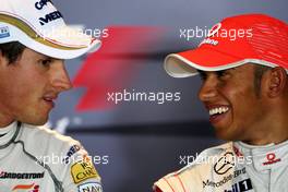 12.09.2009 Monza, Italy,  Adrian Sutil (GER), Force India F1 Team, Lewis Hamilton (GBR), McLaren Mercedes - Formula 1 World Championship, Rd 13, Italian Grand Prix, Saturday Press Conference