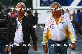 12.09.2009 Monza, Italy,  Flavio Briatore (ITA), Renault F1 and his laywer Ali Malek QC - Formula 1 World Championship, Rd 13, Italian Grand Prix, Friday