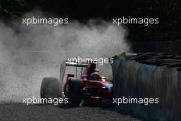 12.09.2009 Monza, Italy,  Giancarlo Fisichella (ITA), Scuderia Ferrari, F60, crashed in practice - Formula 1 World Championship, Rd 13, Italian Grand Prix, Saturday Practice