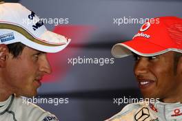 12.09.2009 Monza, Italy,  Adrian Sutil (GER), Force India F1 Team, Lewis Hamilton (GBR), McLaren Mercedes - Formula 1 World Championship, Rd 13, Italian Grand Prix, Saturday Press Conference
