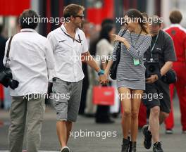 12.09.2009 Monza, Italy,  Jenson Button (GBR), Brawn GP and his girlfriend Jessica Michibata (JPN)  - Formula 1 World Championship, Rd 13, Italian Grand Prix, Saturday