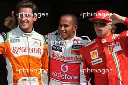 12.09.2009 Monza, Italy,  Adrian Sutil (GER), Force India F1 Team, Lewis Hamilton (GBR), McLaren Mercedes and Kimi Raikkonen (FIN), Räikkönen, Scuderia Ferrari - Formula 1 World Championship, Rd 13, Italian Grand Prix, Saturday Qualifying