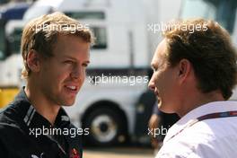 10.09.2009 Monza, Italy,  Sebastian Vettel (GER), Red Bull Racing and Christian Horner (GBR), Red Bull Racing, Sporting Director  - Formula 1 World Championship, Rd 13, Italian Grand Prix, Thursday
