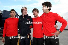 02.12.2009 Jerez, Spain,  Marco Zipoli (ITA), Tests for Scuderia Ferrari, Mirko Bortolotti (ITA), Tests for Scuderia Toro Rosso, Daniel Zampieri (ITA), Tests for Scuderia Ferrari, Pablo Sanchez Lopez (MEX), Tests for Scuderia Ferrari - Formula 1 Testing, Jerez