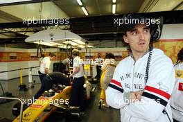 02.12.2009 Jerez, Spain,  Robert Kubica (POL) in the Renault F1 Team garage - Formula 1 Testing, Jerez