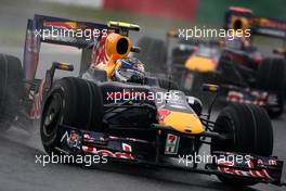02.10.2009 Suzuka, Japan,  Sebastian Vettel (GER), Red Bull Racing leads Mark Webber (AUS), Red Bull Racing- Formula 1 World Championship, Rd 15, Japanese Grand Prix, Friday Practice