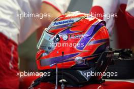 02.10.2009 Suzuka, Japan,  The helmet of Kamui Kobayashi, Test Driver, Toyota F1 Team - Formula 1 World Championship, Rd 15, Japanese Grand Prix, Friday Practice