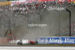 03.10.2009 Suzuka, Japan,  Timo Glock (GER), Toyota F1 Team crashed at the last corner - Formula 1 World Championship, Rd 15, Japanese Grand Prix, Saturday Practice