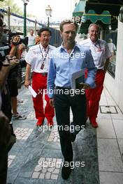 22.05.2009 Monte Carlo, Monaco,  Christian Horner (GBR), Red Bull Racing, Sporting Director goes to the meeting with Bernie Ecclestone (GBR) and Max Mosley (GB) at the ACM. - Formula 1 World Championship, Rd 6, Monaco Grand Prix, Friday