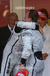 24.05.2009 Monte Carlo, Monaco,  1st place Jenson Button (GBR), Brawn GP and 2nd place Rubens Barrichello (BRA), Brawn GP - Formula 1 World Championship, Rd 6, Monaco Grand Prix, Sunday Podium