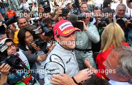 24.05.2009 Monte Carlo, Monaco,  Jenson Button (GBR), Brawn GP celebrating - Formula 1 World Championship, Rd 6, Monaco Grand Prix, Sunday Podium