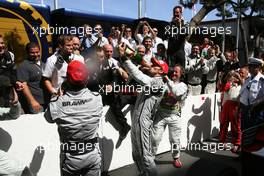 24.05.2009 Monte Carlo, Monaco,  Jenson Button (GBR), Brawn GP and Rubens Barrichello (BRA), Brawn GP  - Formula 1 World Championship, Rd 6, Monaco Grand Prix, Sunday Podium