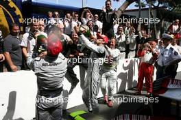24.05.2009 Monte Carlo, Monaco,  Rubens Barrichello (BRA), Brawn GP and Jenson Button (GBR), Brawn GP  - Formula 1 World Championship, Rd 6, Monaco Grand Prix, Sunday Podium