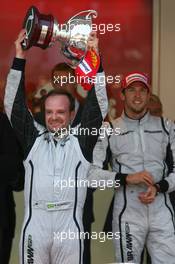 24.05.2009 Monte Carlo, Monaco,  2nd place Rubens Barrichello (BRA), Brawn GP and 1st place Jenson Button (GBR), Brawn GP - Formula 1 World Championship, Rd 6, Monaco Grand Prix, Sunday Podium