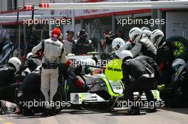 24.05.2009 Monte Carlo, Monaco,  Pitstop of Rubens Barrichello (BRA), Brawn GP, BGP001, BGP 001 - Formula 1 World Championship, Rd 6, Monaco Grand Prix, Sunday Race