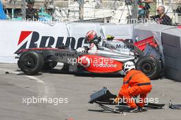 24.05.2009 Monte Carlo, Monaco,  Heikki Kovalainen (FIN), McLaren Mercedes crashed - Formula 1 World Championship, Rd 6, Monaco Grand Prix, Sunday Race