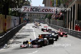 24.05.2009 Monte Carlo, Monaco,  Sebastian Vettel (GER), Red Bull Racing, RB5 leads Nico Rosberg (GER), Williams F1 Team, FW31 - Formula 1 World Championship, Rd 6, Monaco Grand Prix, Sunday Race