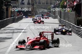24.05.2009 Monte Carlo, Monaco,  Kimi Raikkonen (FIN), Räikkönen, Scuderia Ferrari, F60 leads Sebastian Vettel (GER), Red Bull Racing, RB5 - Formula 1 World Championship, Rd 6, Monaco Grand Prix, Sunday Race