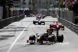 24.05.2009 Monte Carlo, Monaco,  Sebastian Vettel (GER), Red Bull Racing, RB5 leads Felipe Massa (BRA), Scuderia Ferrari, F60 - Formula 1 World Championship, Rd 6, Monaco Grand Prix, Sunday Race