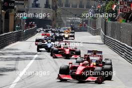 24.05.2009 Monte Carlo, Monaco,  Kimi Raikkonen (FIN), Räikkönen, Scuderia Ferrari, F60 leads Sebastian Vettel (GER), Red Bull Racing, RB5 - Formula 1 World Championship, Rd 6, Monaco Grand Prix, Sunday Race