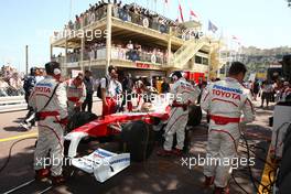 24.05.2009 Monte Carlo, Monaco,  Timo Glock (GER), Toyota F1 Team, TF109 started from the pit lane - Formula 1 World Championship, Rd 6, Monaco Grand Prix, Sunday Race