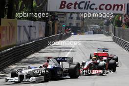 24.05.2009 Monte Carlo, Monaco,  Robert Kubica (POL), BMW Sauber F1 Team, F1.09 leads Lewis Hamilton (GBR), McLaren Mercedes, MP4-24 - Formula 1 World Championship, Rd 6, Monaco Grand Prix, Sunday Race