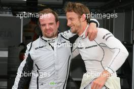 23.05.2009 Monte Carlo, Monaco,  Jenson Button (GBR), Brawn GP, BGP001, BGP 001 gets pole position, Rubens Barrichello (BRA), Brawn GP 3rd - Formula 1 World Championship, Rd 6, Monaco Grand Prix, Saturday Qualifying