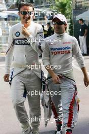 21.05.2009 Monte Carlo, Monaco,  Robert Kubica (POL),  BMW Sauber F1 Team and Timo Glock (GER), Toyota F1 Team - Formula 1 World Championship, Rd 6, Monaco Grand Prix, Thursday
