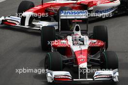 21.05.2009 Monte Carlo, Monaco,  Jarno Trulli (ITA), Toyota Racing, TF109 leads Timo Glock (GER), Toyota F1 Team, TF109 - Formula 1 World Championship, Rd 6, Monaco Grand Prix, Thursday Practice
